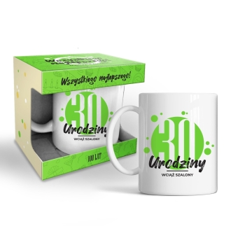 Kubek Happy day zielony -30 urodziny